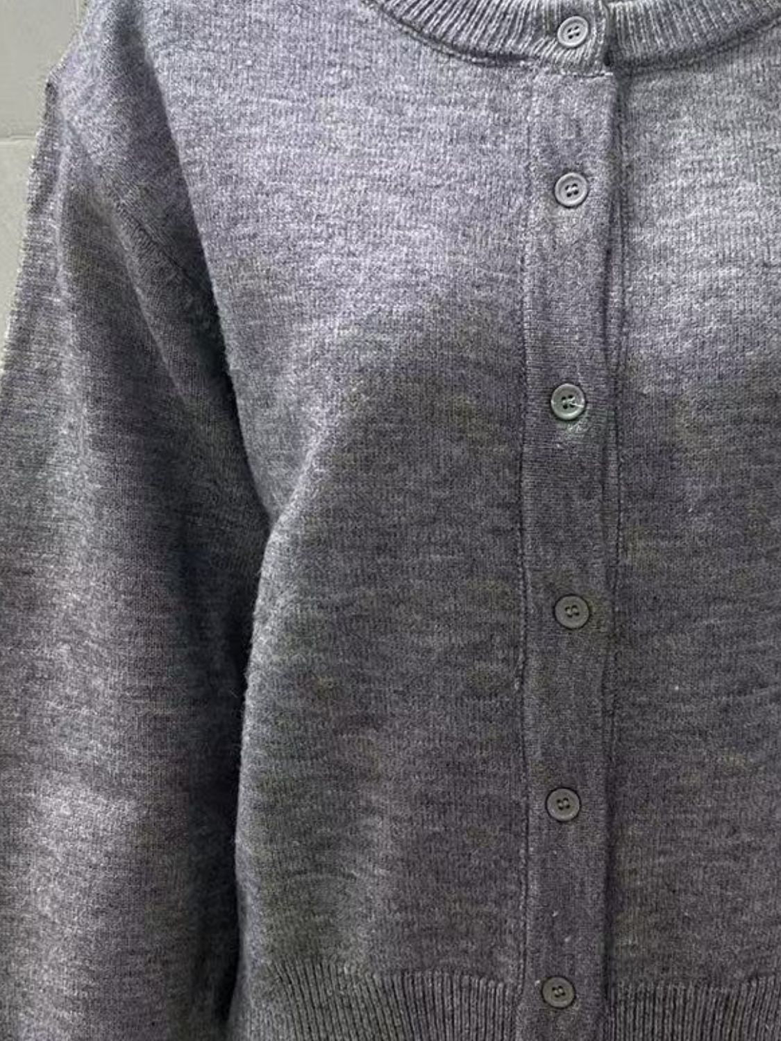 Button Down Long Sleeve Cardigan - felvior