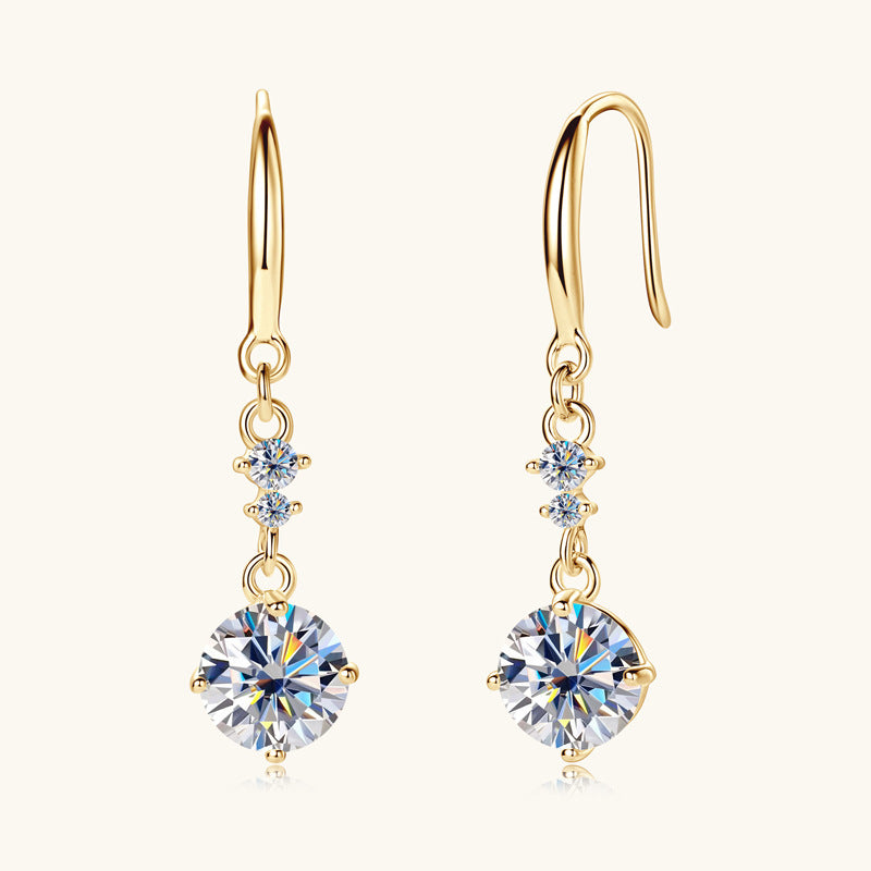 2 Carat Moissanite 925 Sterling Silver Earrings - felvior