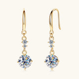 2 Carat Moissanite 925 Sterling Silver Earrings - felvior