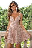 Sequin Spaghetti Strap Dress - felvior