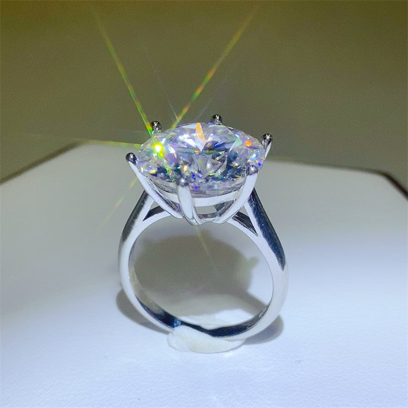 10 Carat Moissanite 925 Sterling Silver Ring - felvior