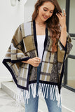 Cloak Sleeve Fringe Detail Poncho - felvior