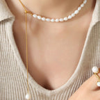 18K Gold-Plated Pearl Necklace