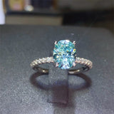 2 Carat Moissanite Zircon 925 Sterling Silver Ring - felvior