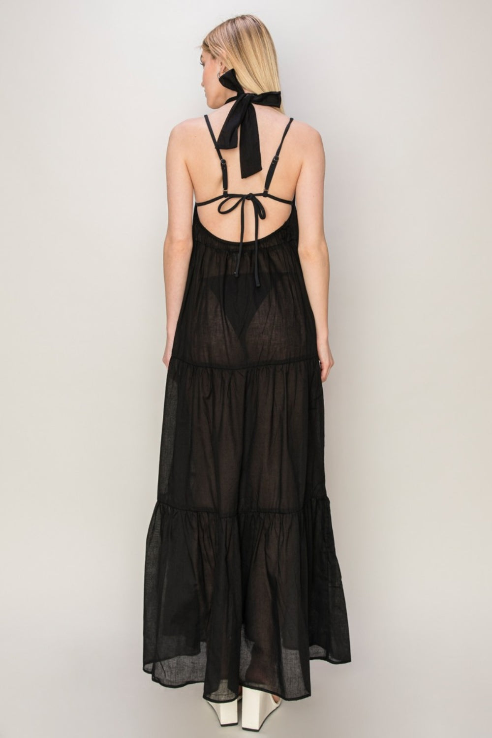 HYFVE Halter Neck Cover Up Maxi Dress - felvior