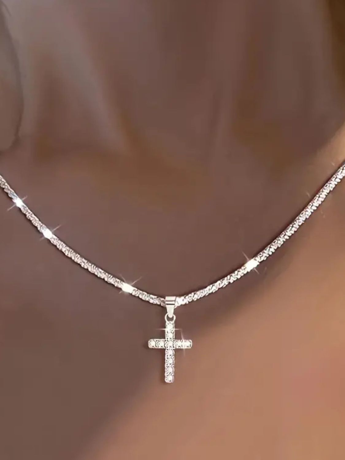 925 Sterling Silver Cross Necklace - felvior