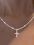 925 Sterling Silver Cross Necklace - felvior