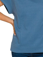 Zenana Textured Knit Jacquard Short Sleeve Top