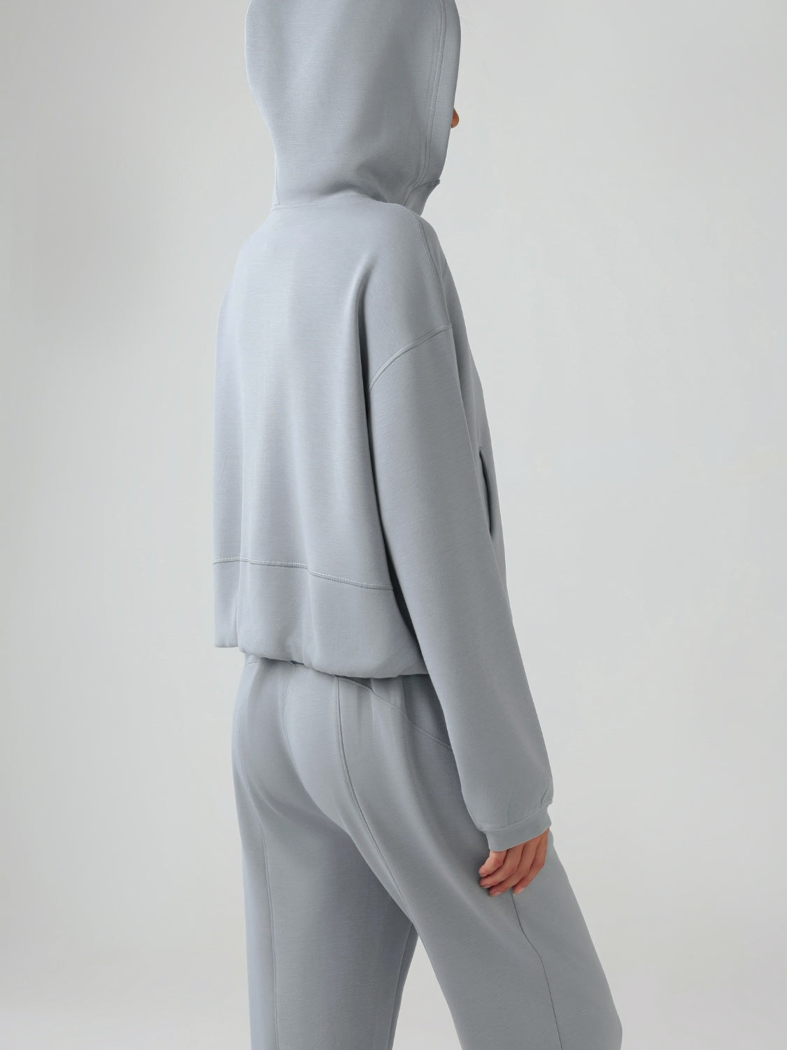 Millennia Zip Up Dropped Shouder Active Hooded - felvior