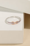 925 Sterling Silver Inlaid Zircon Infinity Symbol Ring - felvior