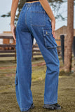 Loose Fit Long Jeans with Pockets - felvior