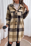 Plaid Button Down Longline Coat - felvior