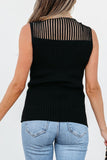 Ribbed Texture Mesh Knit Tank - felvior