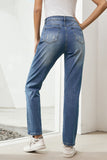 US Flag Distressed Straight Jeans - felvior