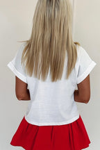 Letter Round Neck Short Sleeve T-Shirt