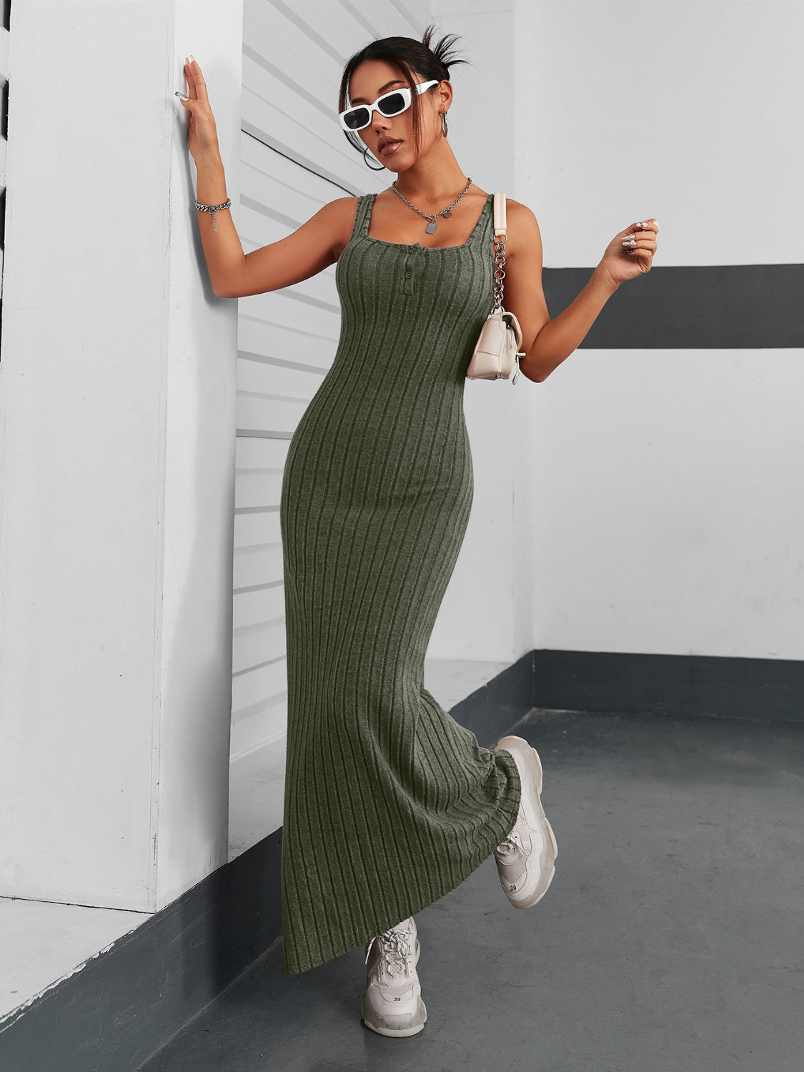 Ribbed Maxi Tank Dress