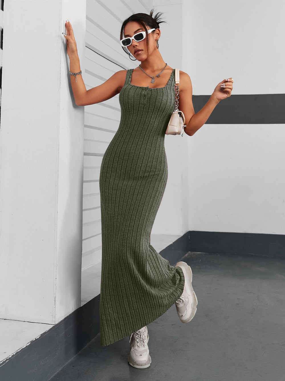 Ribbed Maxi Tank Dress