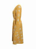 Geometric Notched Neck Dress - felvior
