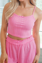 Button Down Cardigan, Cami and Shorts Set