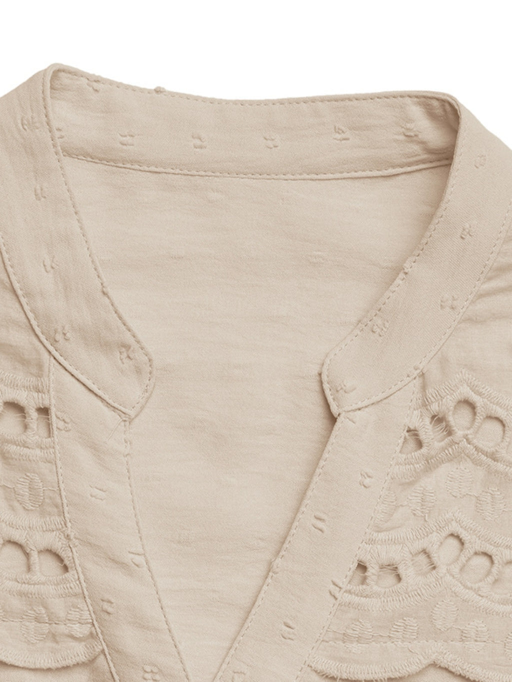 Swiss Dot Cutout Button Down Shirt