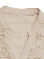 Swiss Dot Cutout Button Down Shirt