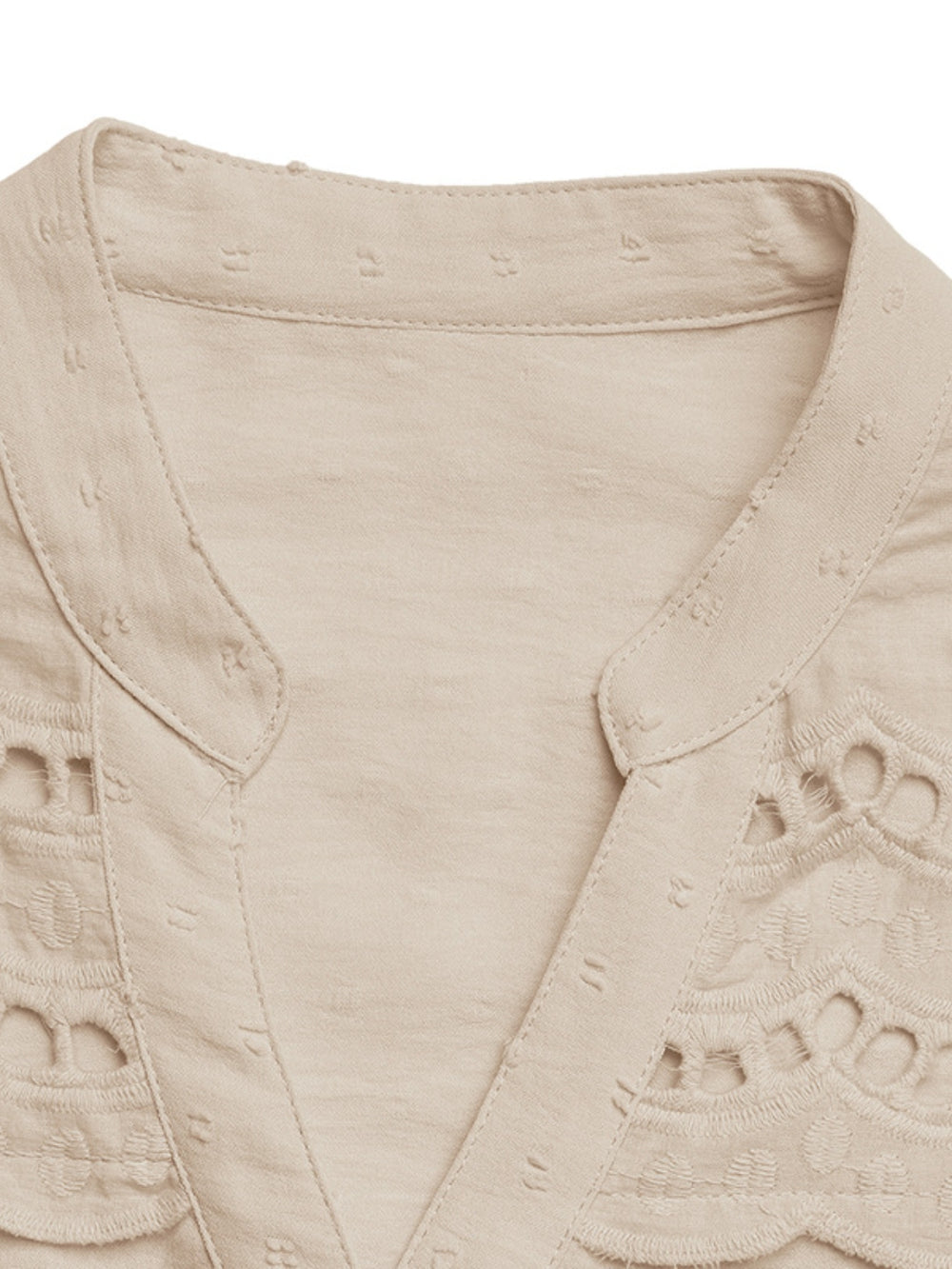 Swiss Dot Cutout Button Down Shirt