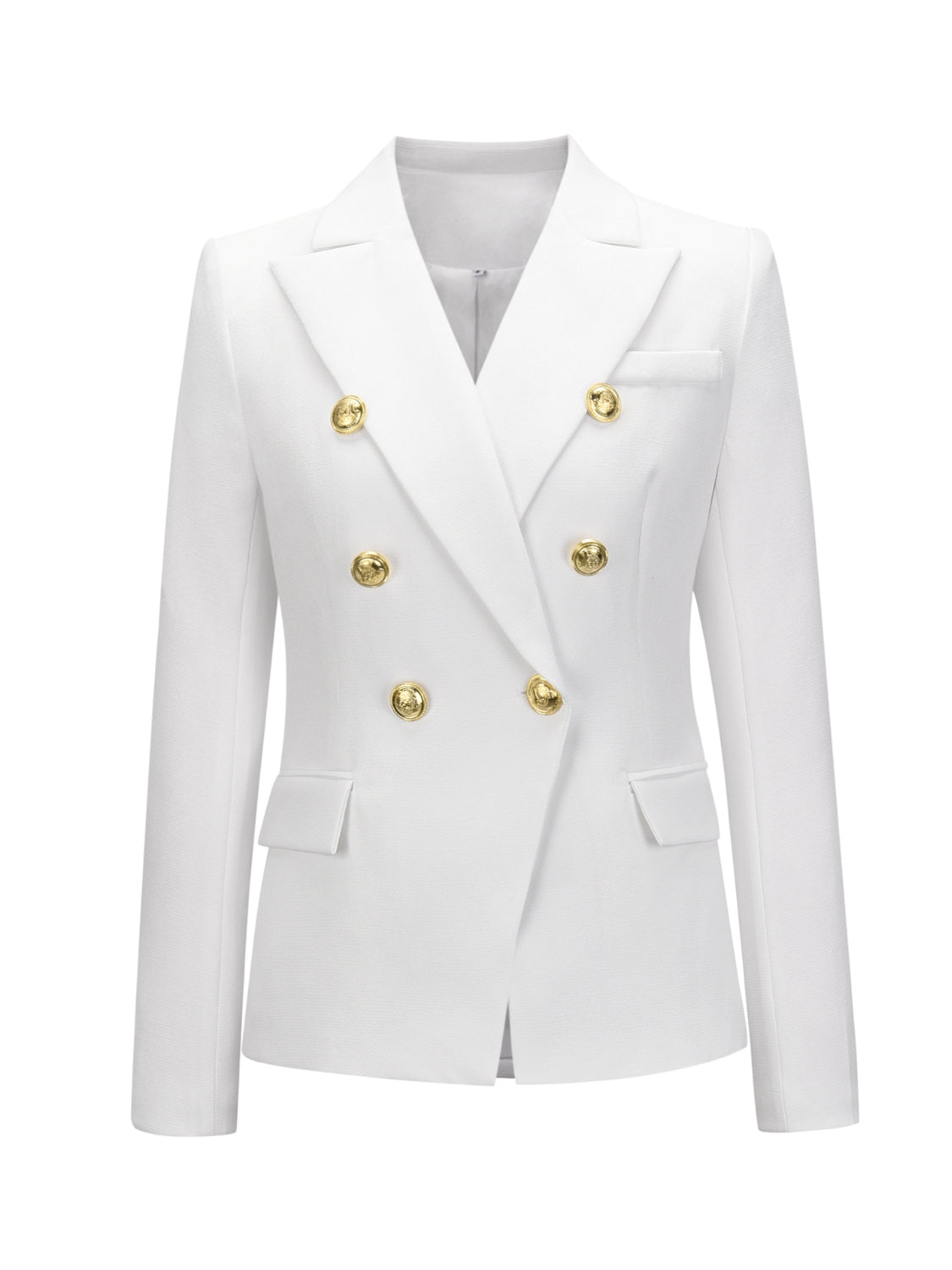 Lapel Collar Long Sleeve Blazer - felvior