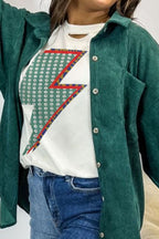 Lightning Round Neck Short Sleeve T-Shirt