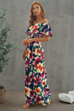Floral Layered Off-Shoulder Maxi Dress - felvior