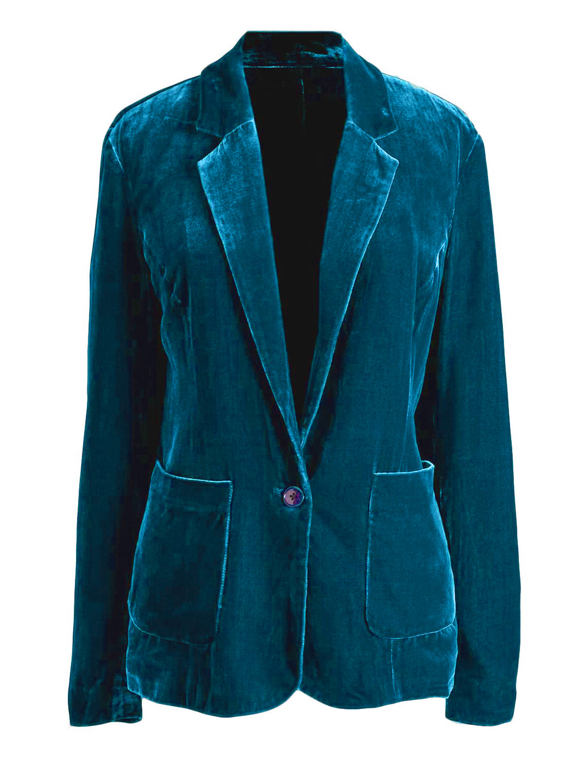 Pocketed Button Up Lapel Collar Blazer - felvior