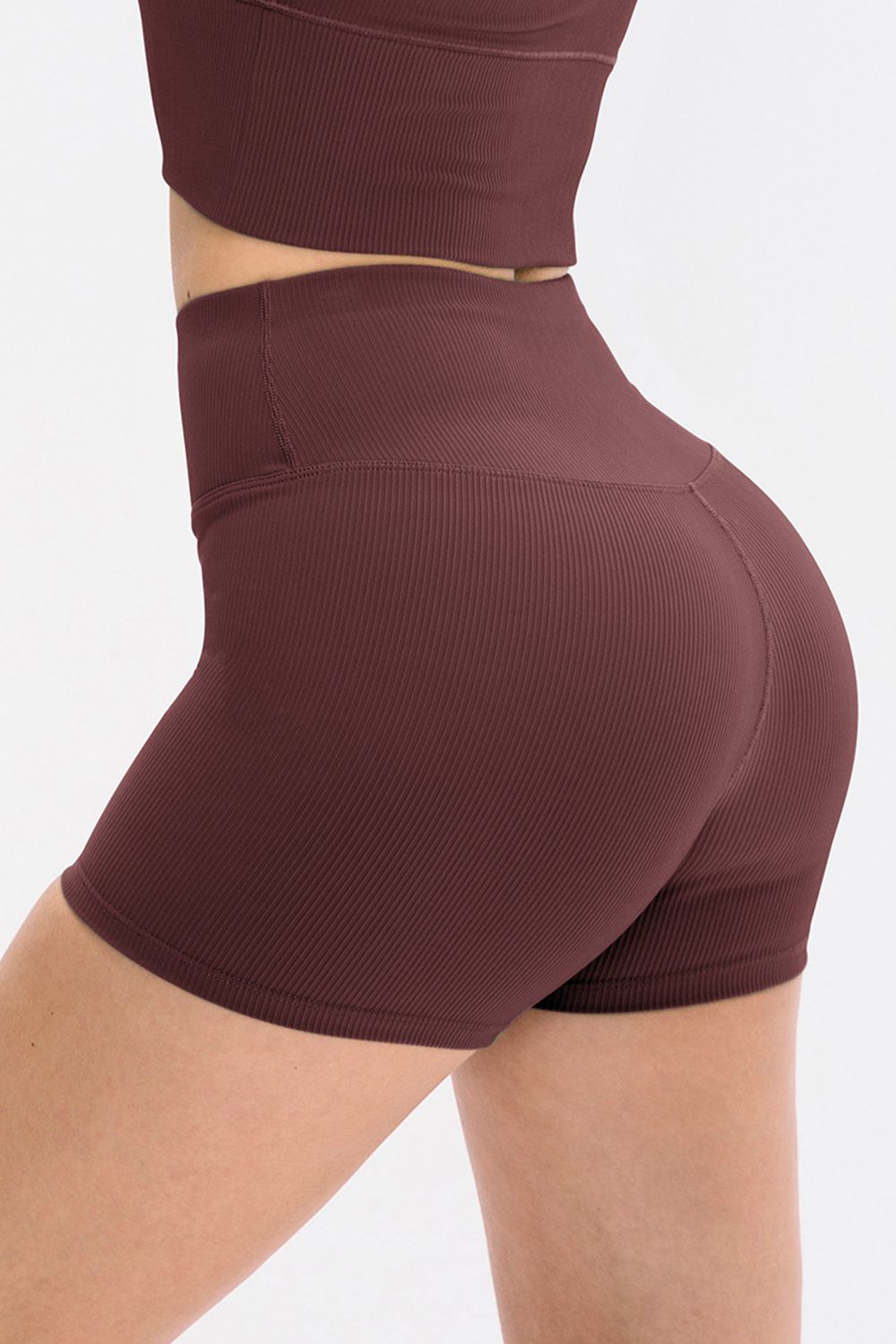 Slim Fit Wide Waistband Sports Shorts - felvior