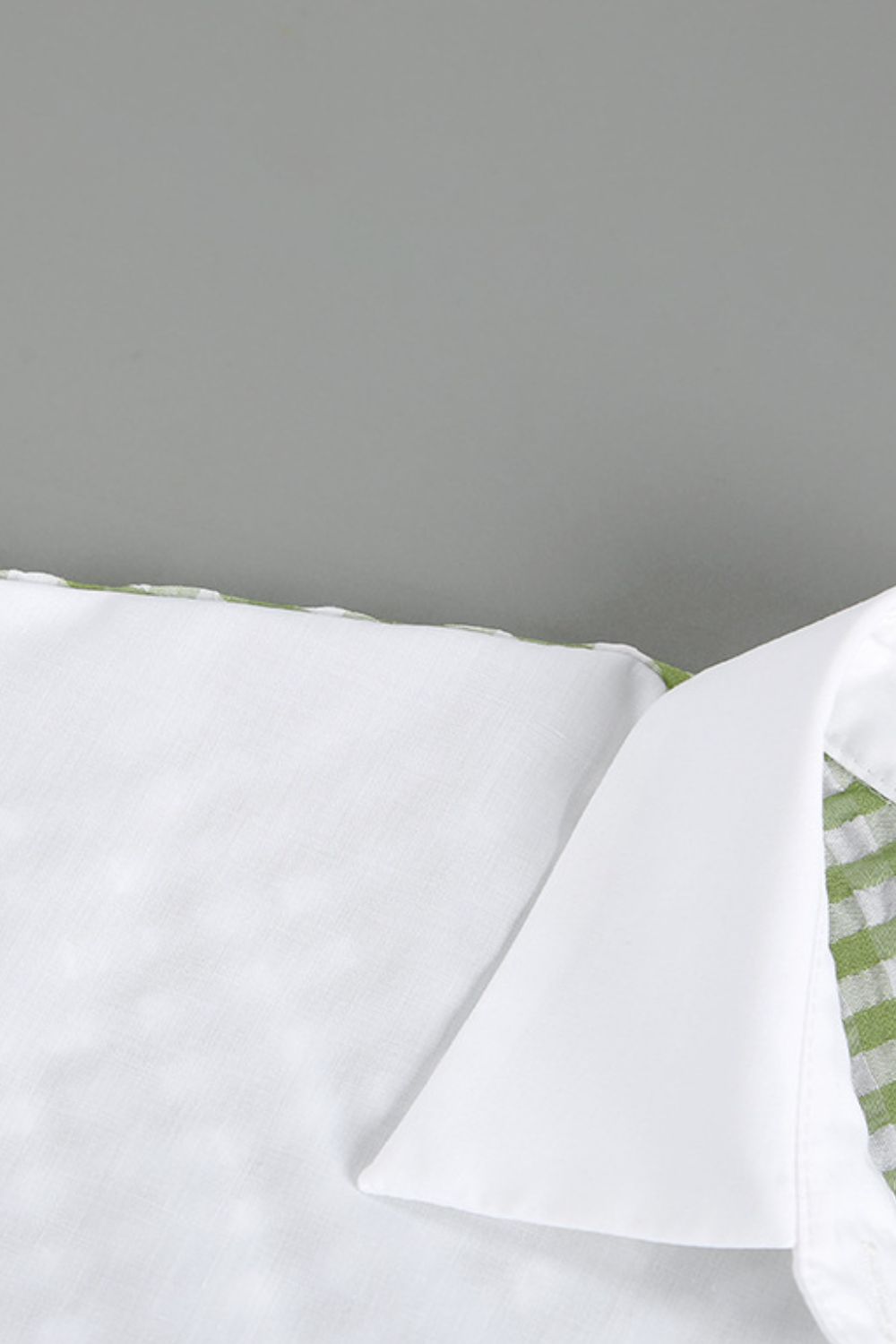 Two-Tone Plaid Button Down Long Sleeve Shirt