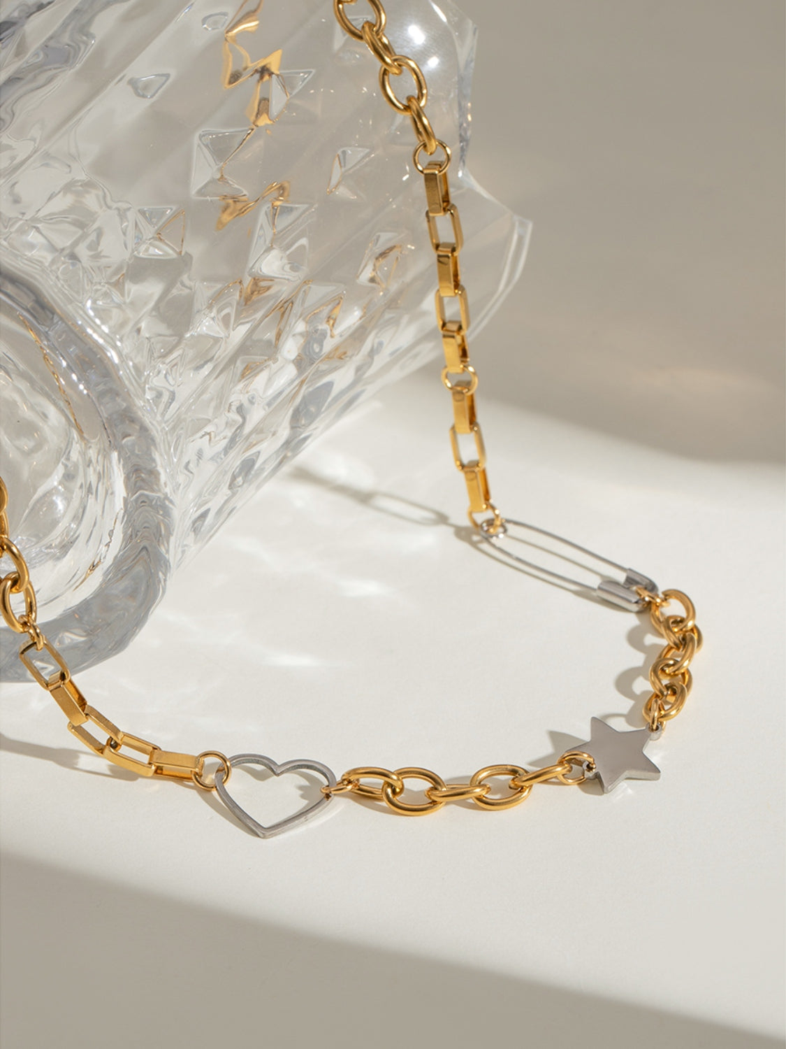 Stainless Steel Star Heart Necklace - felvior