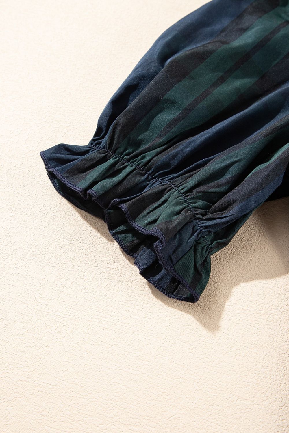 Puff Sleeve Frilled Trim Elegant Blouse - felvior