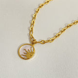 Titanium Steel Sun & Moon Necklace - felvior