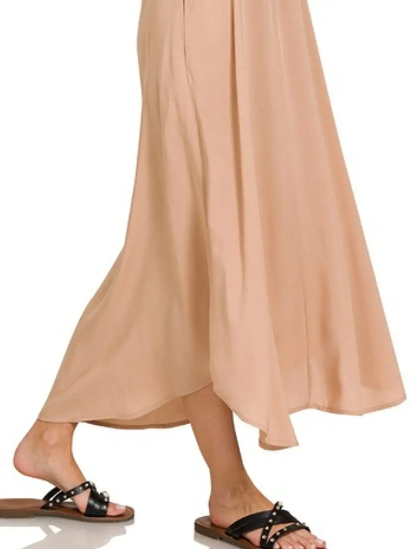 Zenana Woven Arc Hem Cami Dress With Flowy Pockets