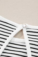 Striped Ribbed Round Neck Tank