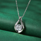 2 Carat Moissanite 925 Sterling Silver Pendant Necklace - felvior
