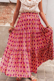 Printed Tiered Maxi Skirt - felvior