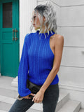 Cable-Knit Round Neck Asymmetrical Sweater - felvior
