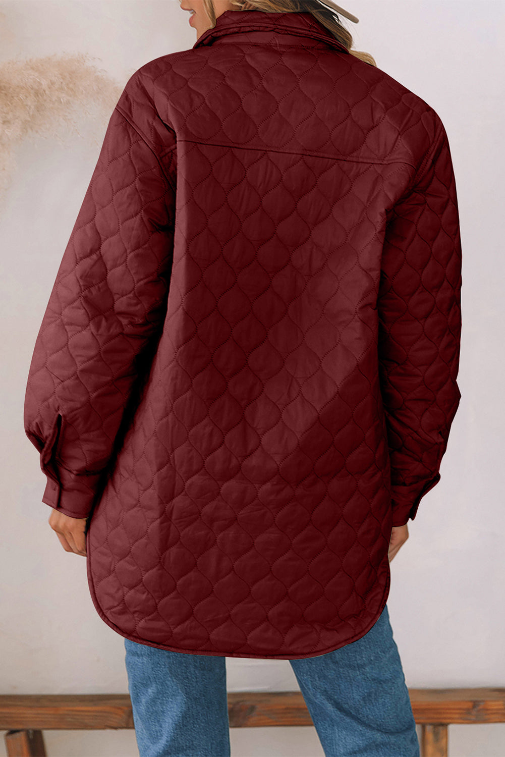 Snap Down Collared Winter Coat - felvior