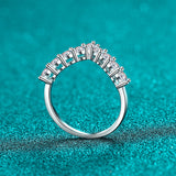 925 Sterling Silver Moissanite V Shape Ring - felvior