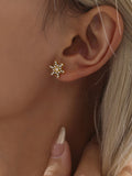 Stainless Steel Snowflake Stud Earrings - felvior
