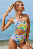 Cutout Single Shoulder One-Piece Swimwear - felvior