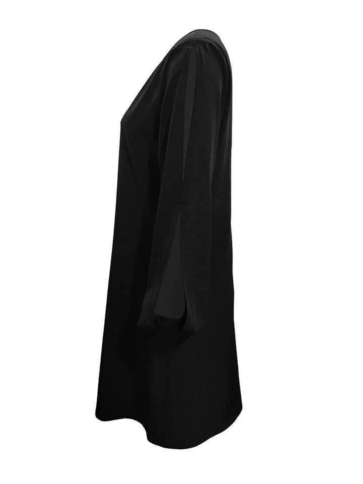 Cutout Long Sleeve Round Neck Dress - felvior