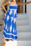 Printed Square Neck Cami and Wide Leg Pants Set - felvior