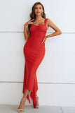 Ruched Sweetheart Neck Hem Detail Dress - felvior
