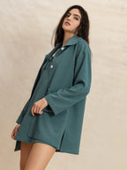 Tie Shoulder Mini Dress and Long Sleeve Top Set