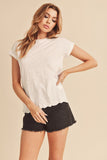 Aemi + Co Lettuce Edge Round Neck Short Sleeve T-Shirt