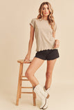 Aemi + Co Lettuce Edge Round Neck Short Sleeve T-Shirt